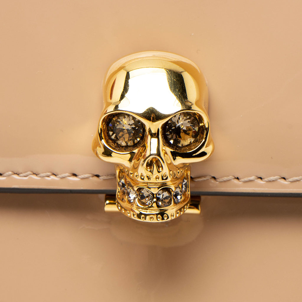 Alexander McQueen Patent Leather Skull Wallet on Chain