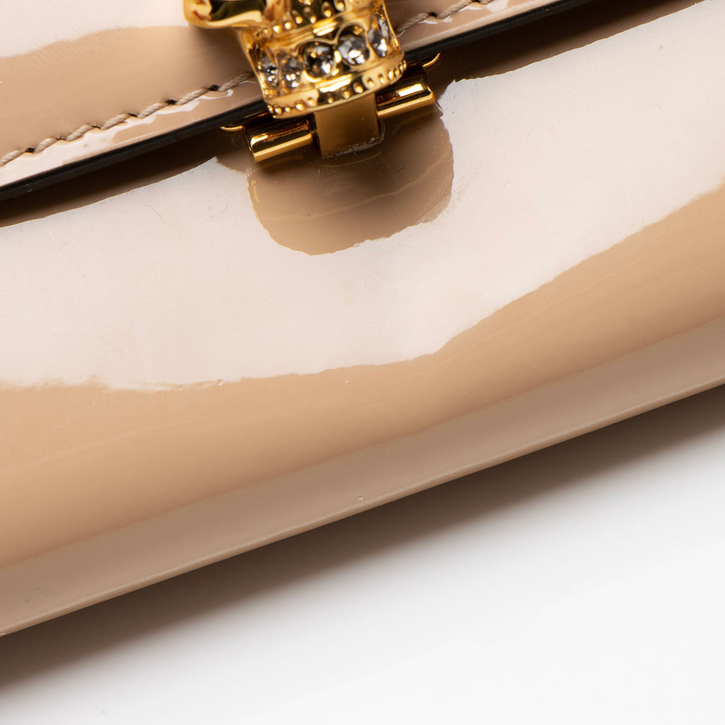 Alexander McQueen Patent Leather Skull Wallet on Chain