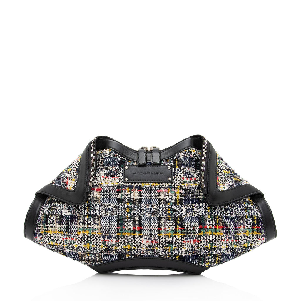 Alexander McQueen Tweed Calfskin Manta Clutch (SHF-hYe4Lv)