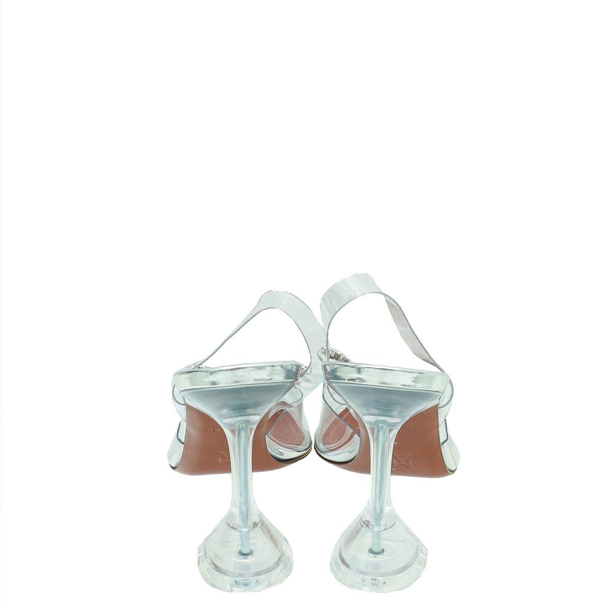 Amina Muaddi White Rosie Glass Slingback 37