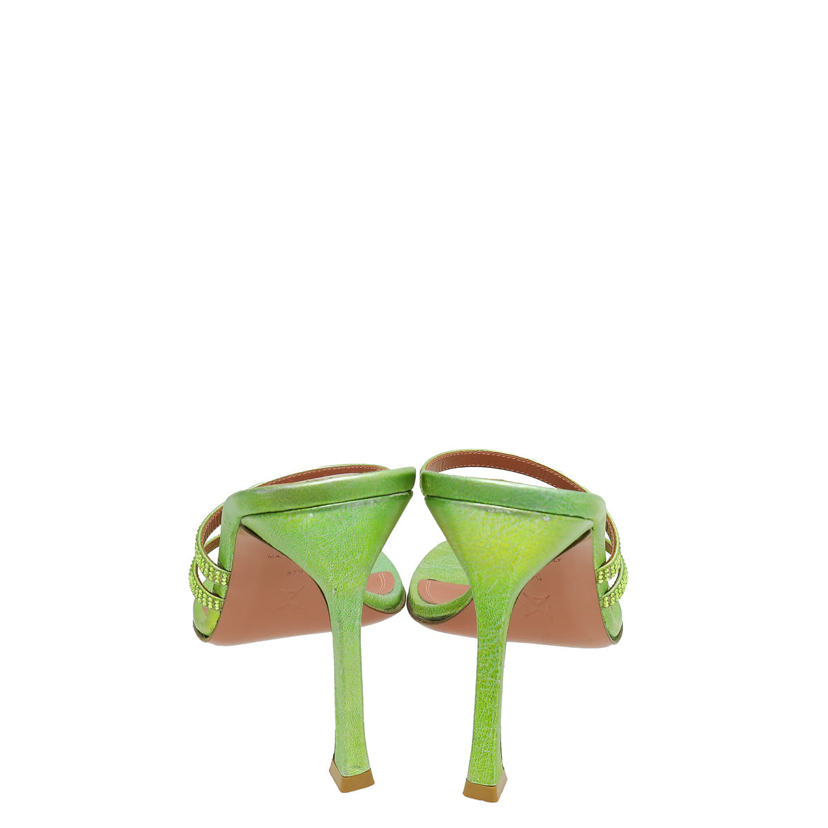 Amina Muaddi Apple Green Ami 105 Sandal 37.5