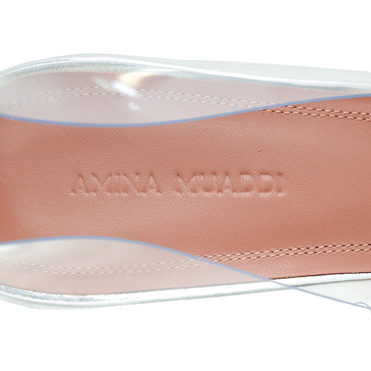Amina Muaddi Silver PVC Begum Glass Pump 38.5