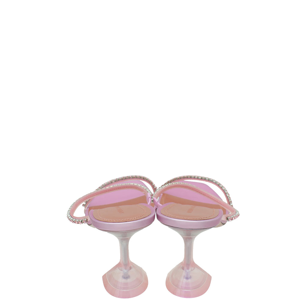 Amina Muaddi Pink Gilda Glass Mules 39