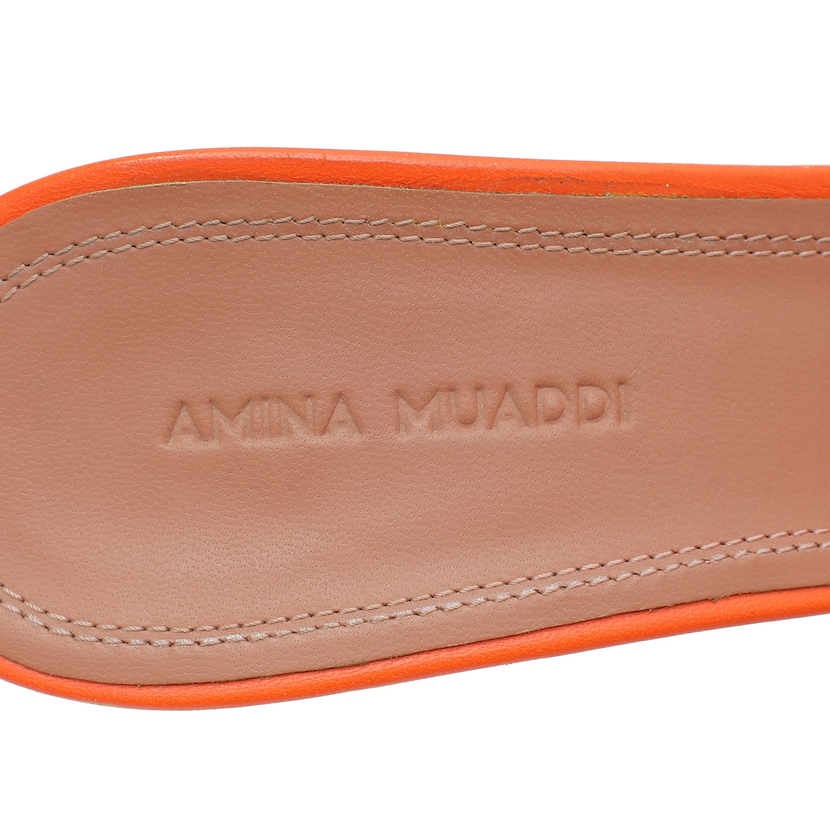 Amina Muaddi Orange Lupita Glass Slipper 39