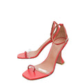 Amina Muaddi Red Daisy Sandals 37