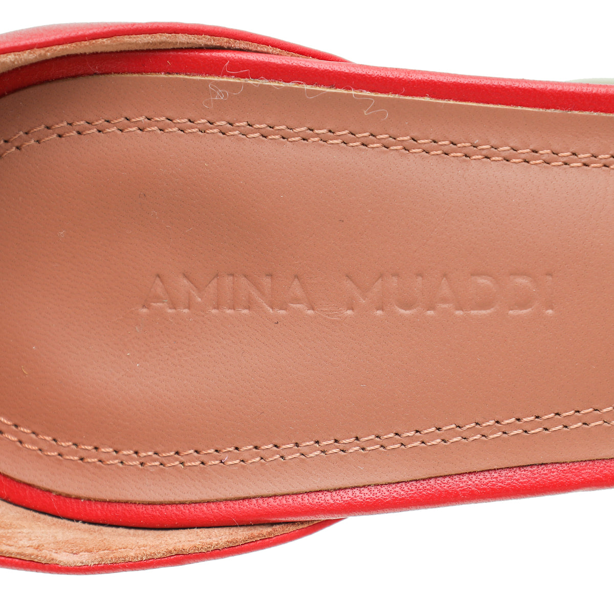 Amina Muaddi Red Daisy Sandals 37
