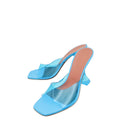 Amina Muaddi Blue Lupita Glass PVC Transparent Slipper 37