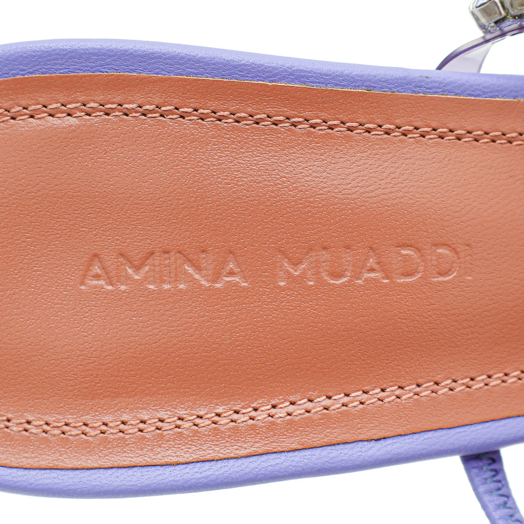 Amina Muaddi Lilac Gilda Crystal Glass Mule 37