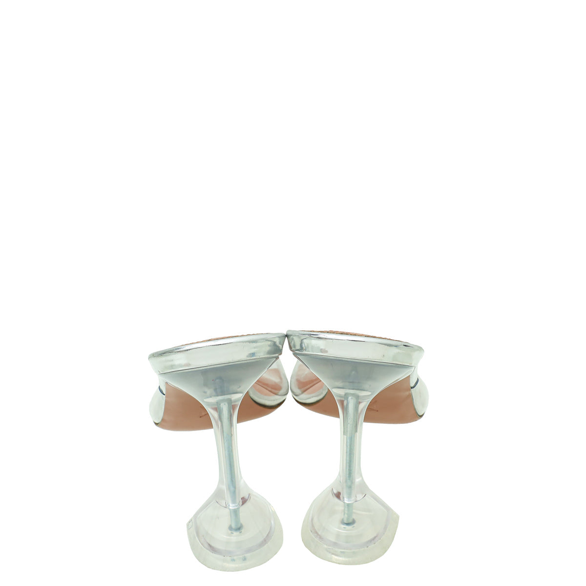 Amina Muaddi Bicolor Transparent PVC Lupita Glass Sandal 38