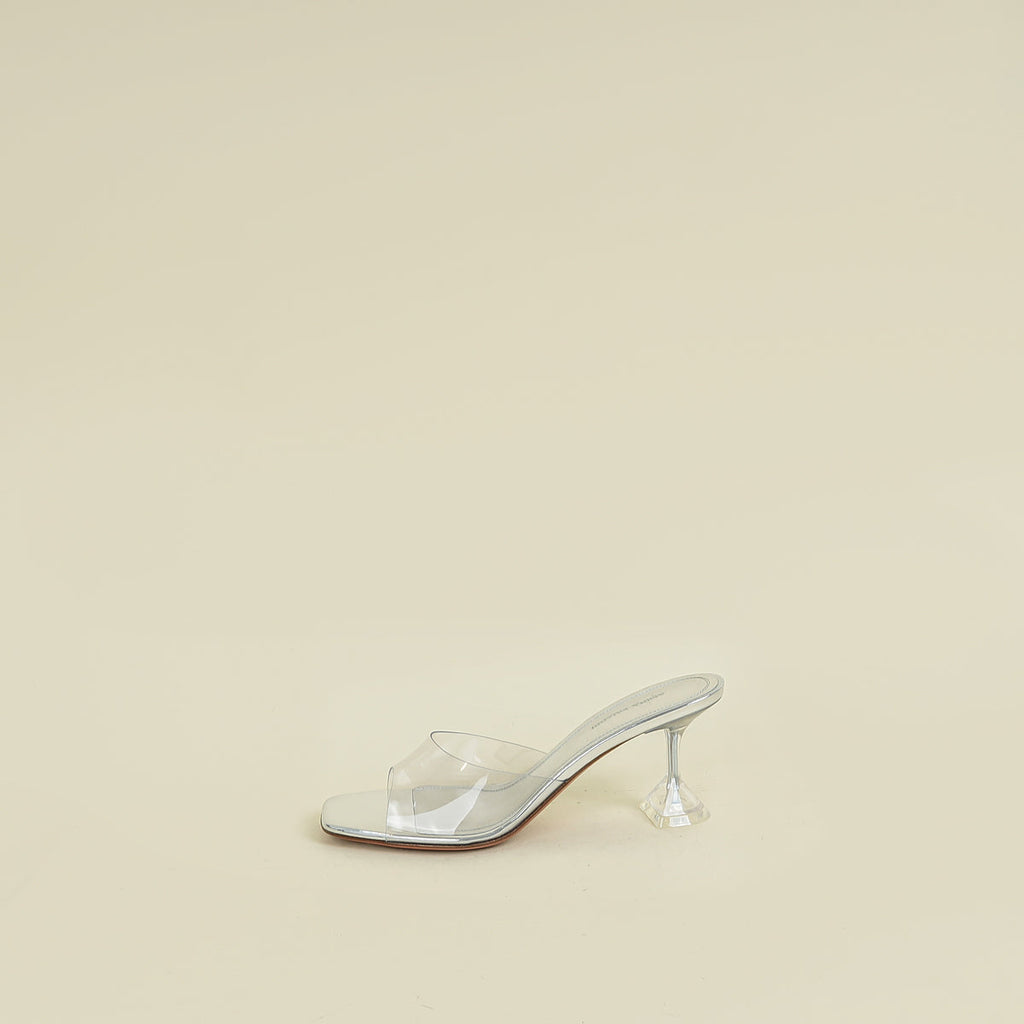 Amina Muaddi Bicolor Lupita Glass 70 Sandals 38
