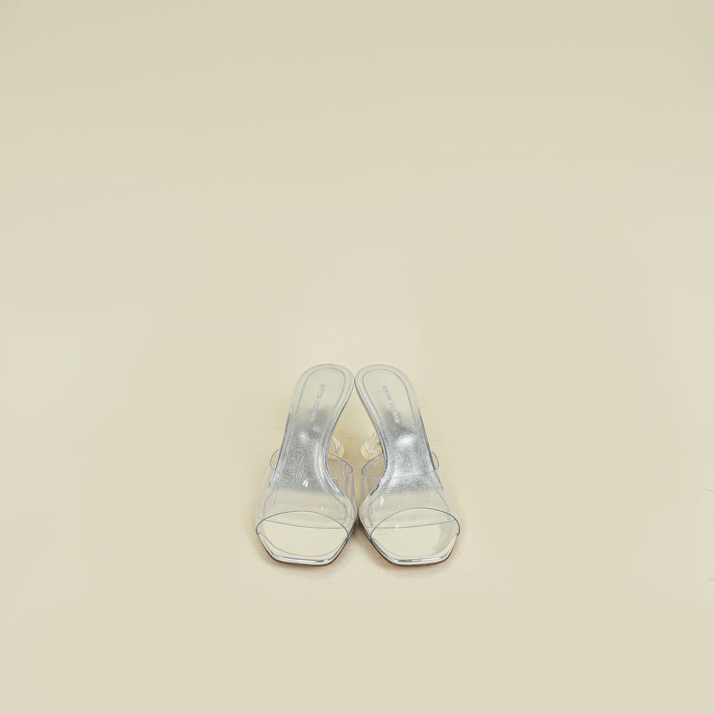 Amina Muaddi Bicolor Lupita Glass 70 Sandals 38