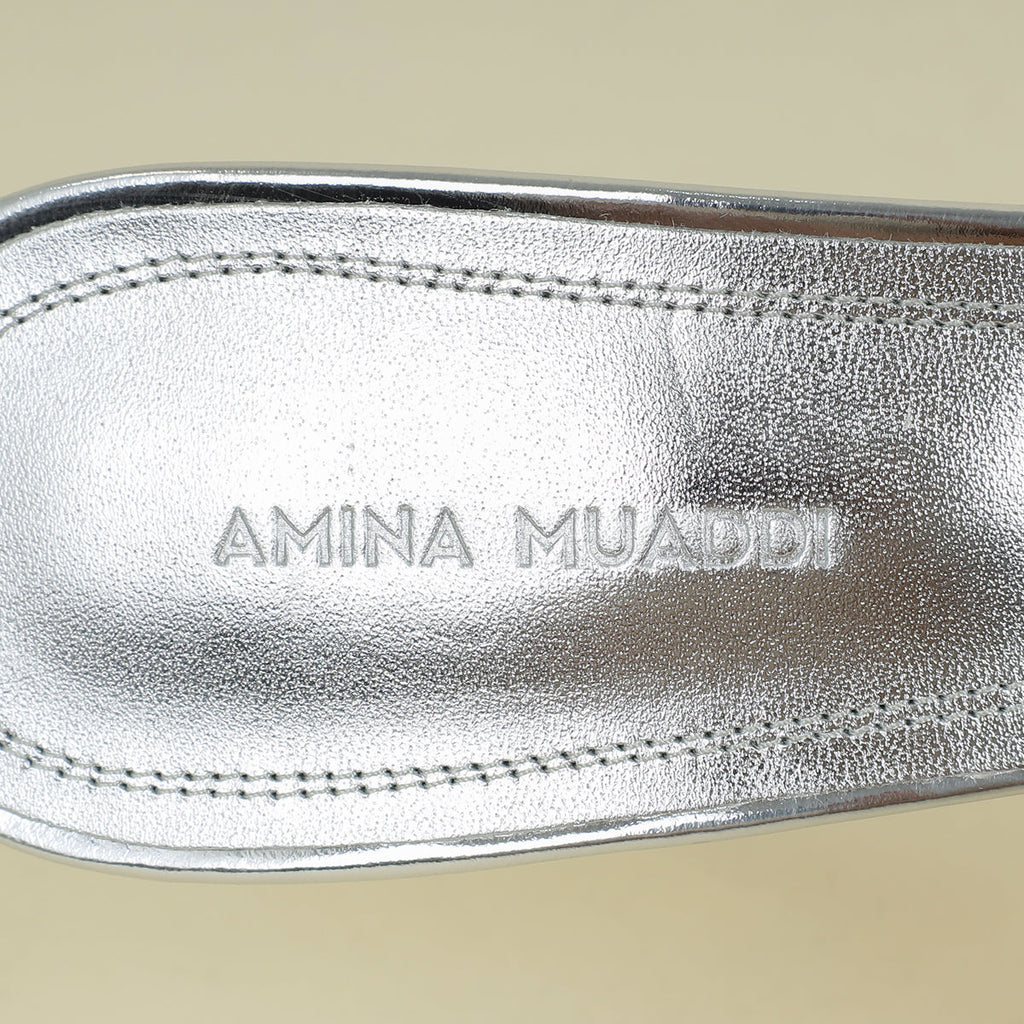 Amina Muaddi Bicolor Lupita Glass 70 Sandals 38