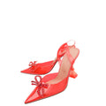 Amina Muaddi Red Rosie Glass Crystal Bow PVC Pump 38