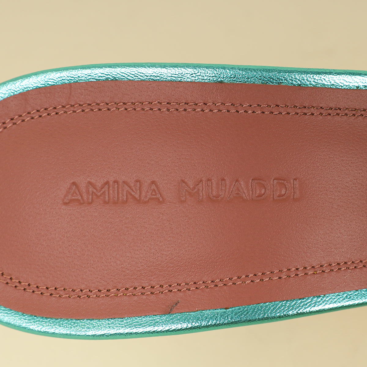 Amina Muaddi Metallic Caribbean Adriana Crystal Mules Sandal 39