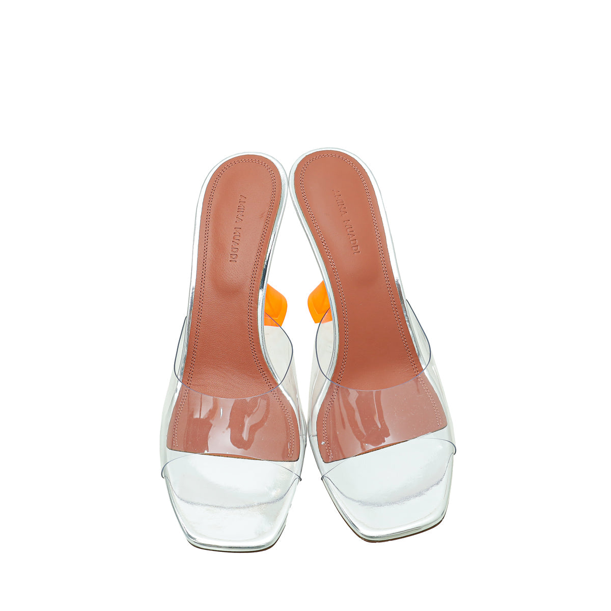 Amina Muaddi Bicolor Lupita Glass PVC Transparent Slipper 40