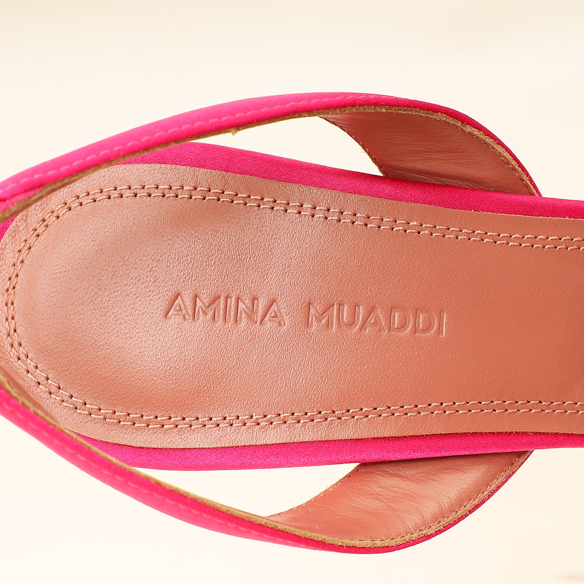 Amina Muaddi Fuchsia Satin Rosie Sling Pumps 37