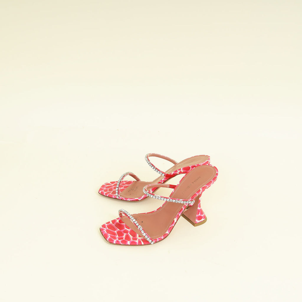 Amina Muaddi Multicolor Gilda Crystal Sandal 37