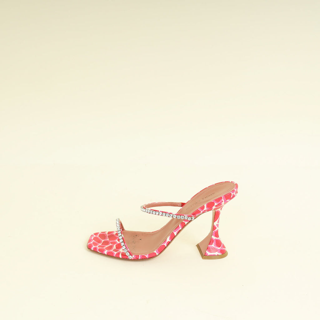 Amina Muaddi Multicolor Gilda Crystal Sandal 37