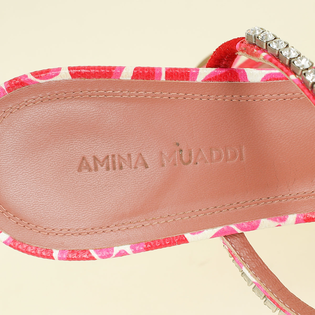 Amina Muaddi Multicolor Gilda Crystal Sandal 37