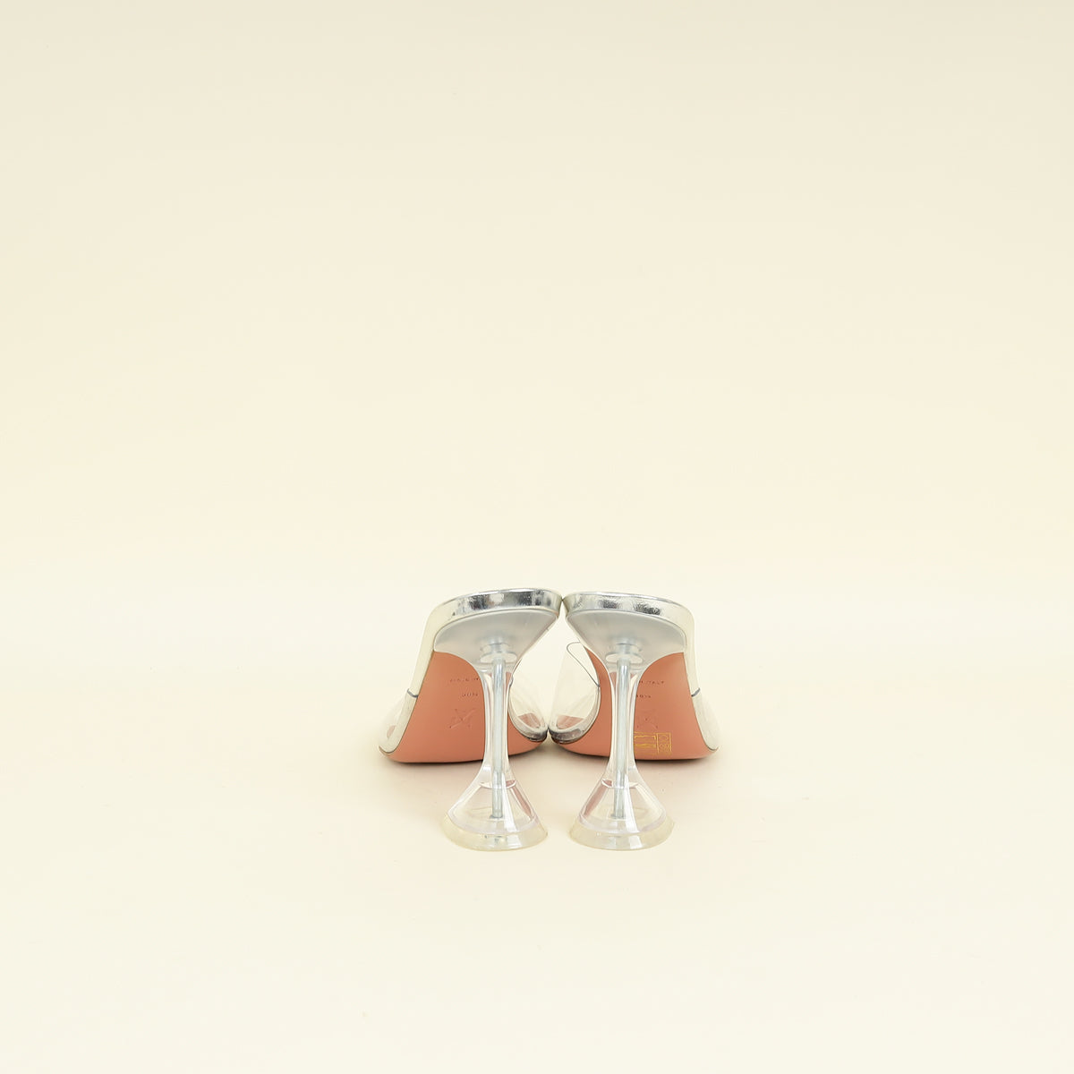 Amina Muaddi Bicolor Lupita Glass Mules 38.5