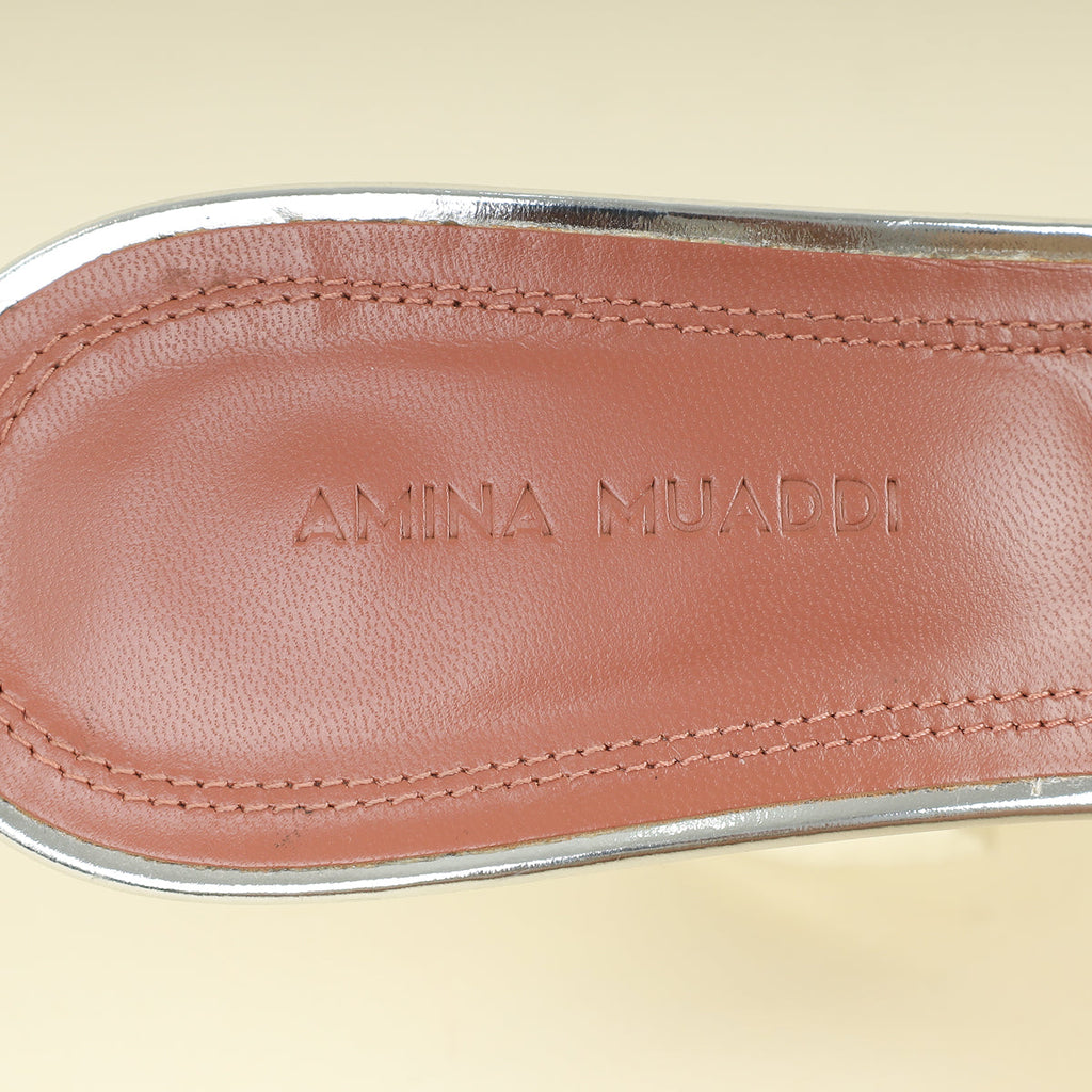 Amina Muaddi Bicolor Lupita Glass Mules 38.5