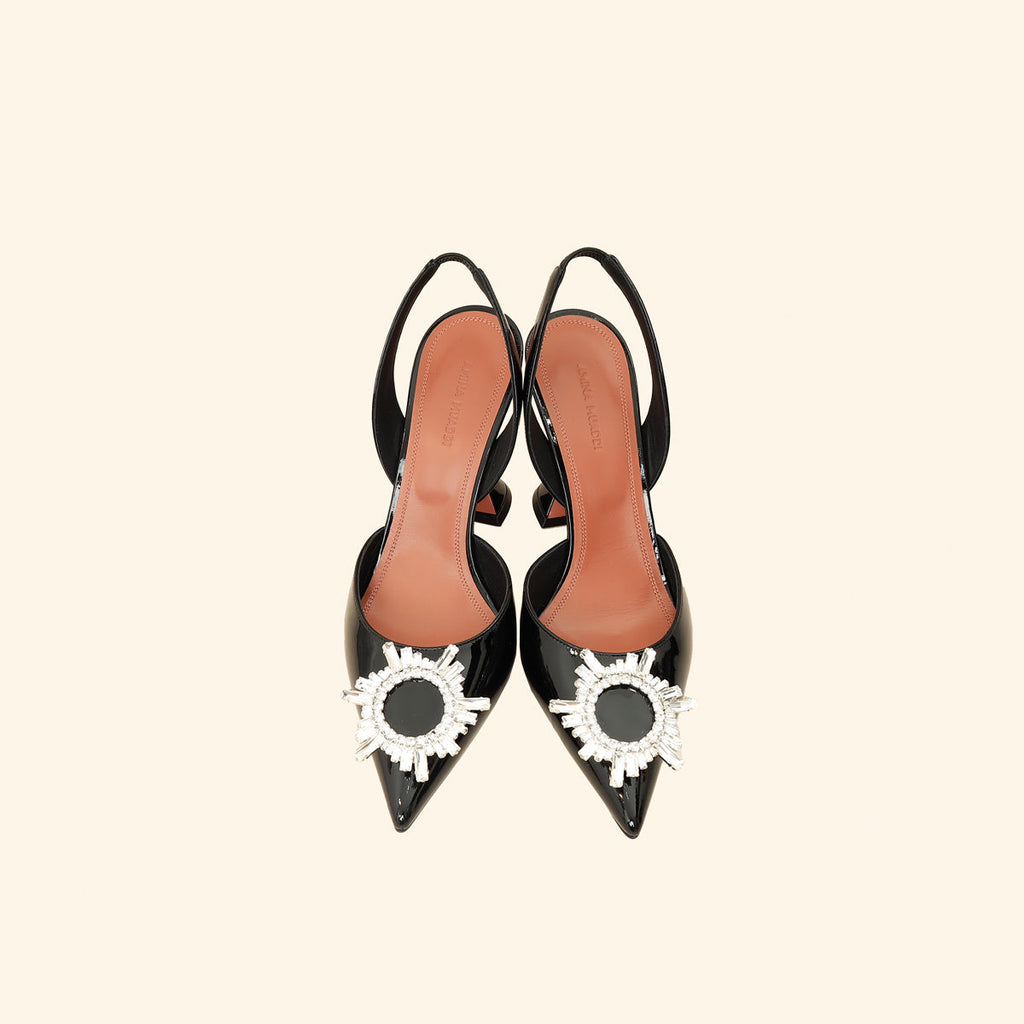 Amina Muaddi Black Begum Sling Pumps 39