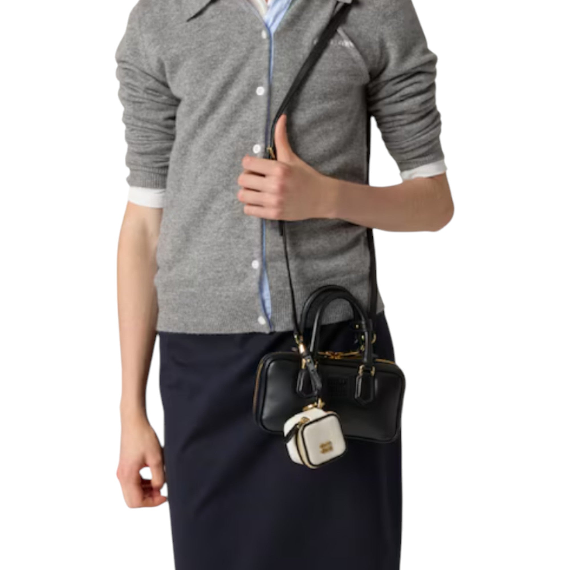 Arcadie black leather mini-bag