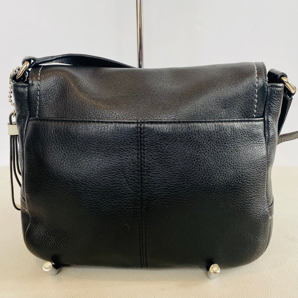 COACH Park Taylor Black Flap Turnlock Crossbody Bag No.F23663