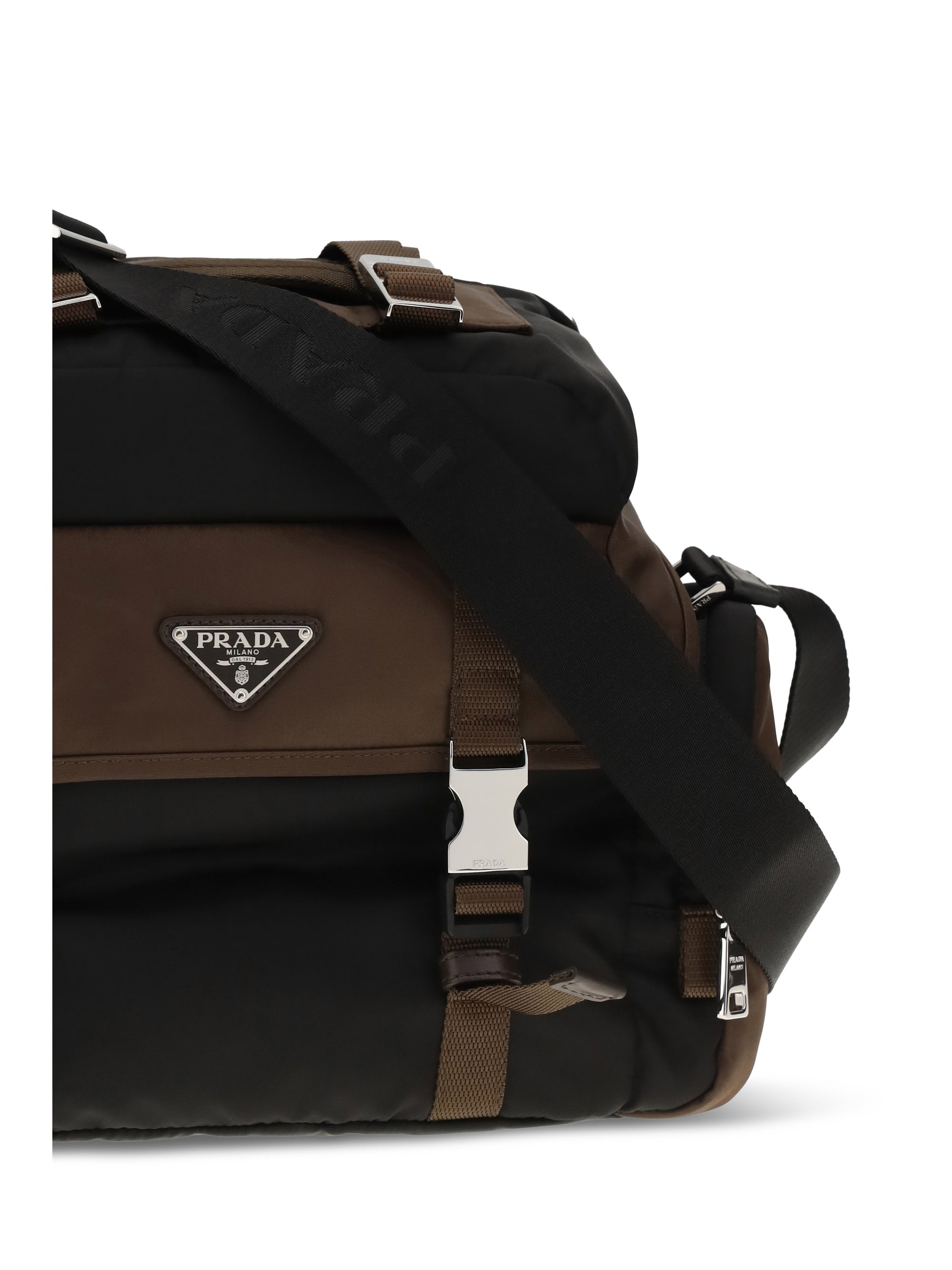 Prada Men Explore Shoulder Bag In Re-Nylon And Leather