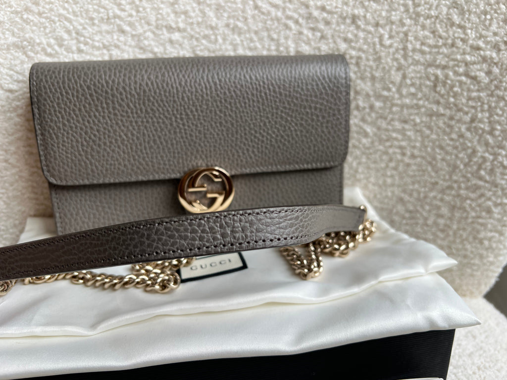 Gucci Dollar Grey Interlocking Chain Wallet