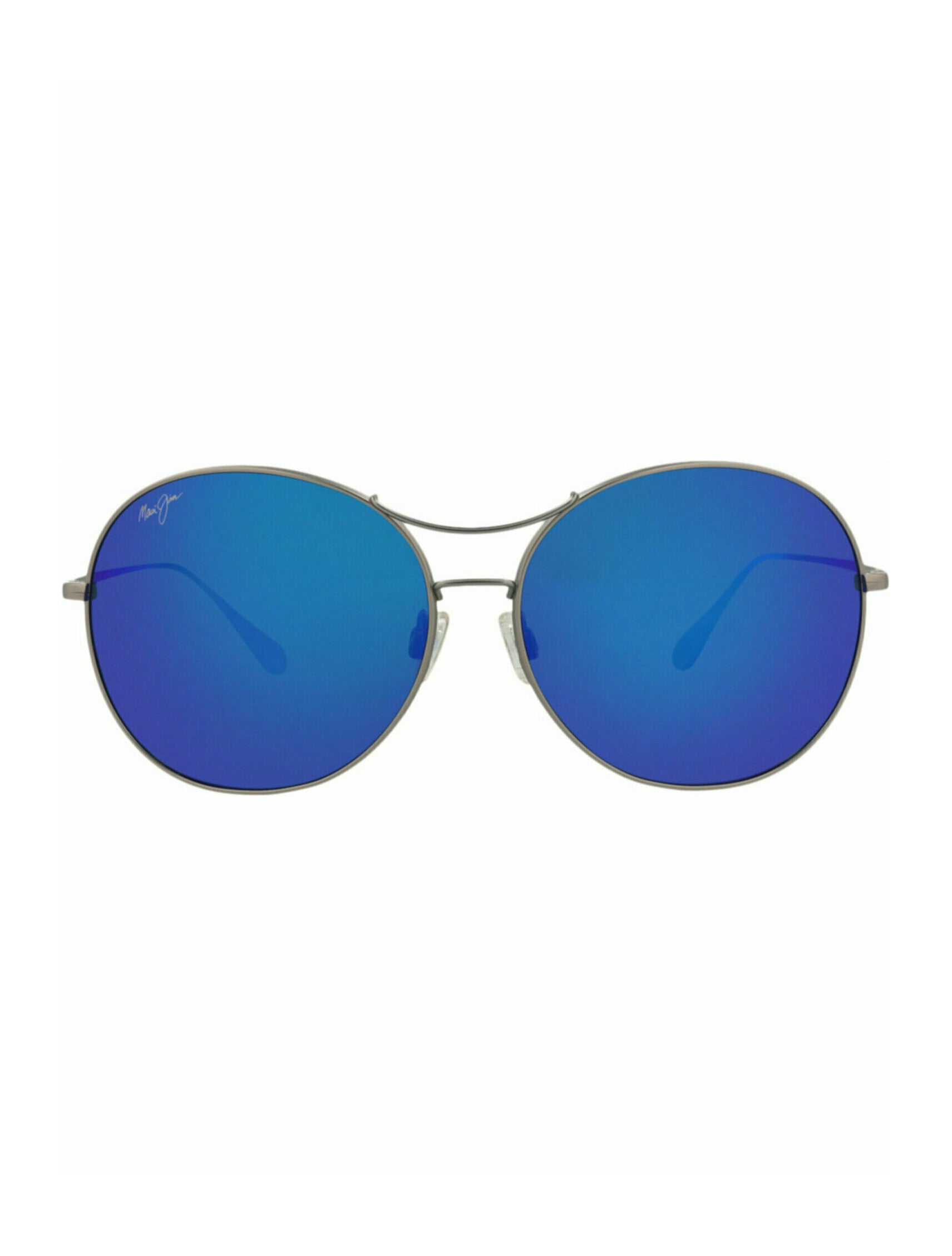 Maui Jim Womens Round/Oval Titanium Titanium Blue Fashion Designer Eyewear