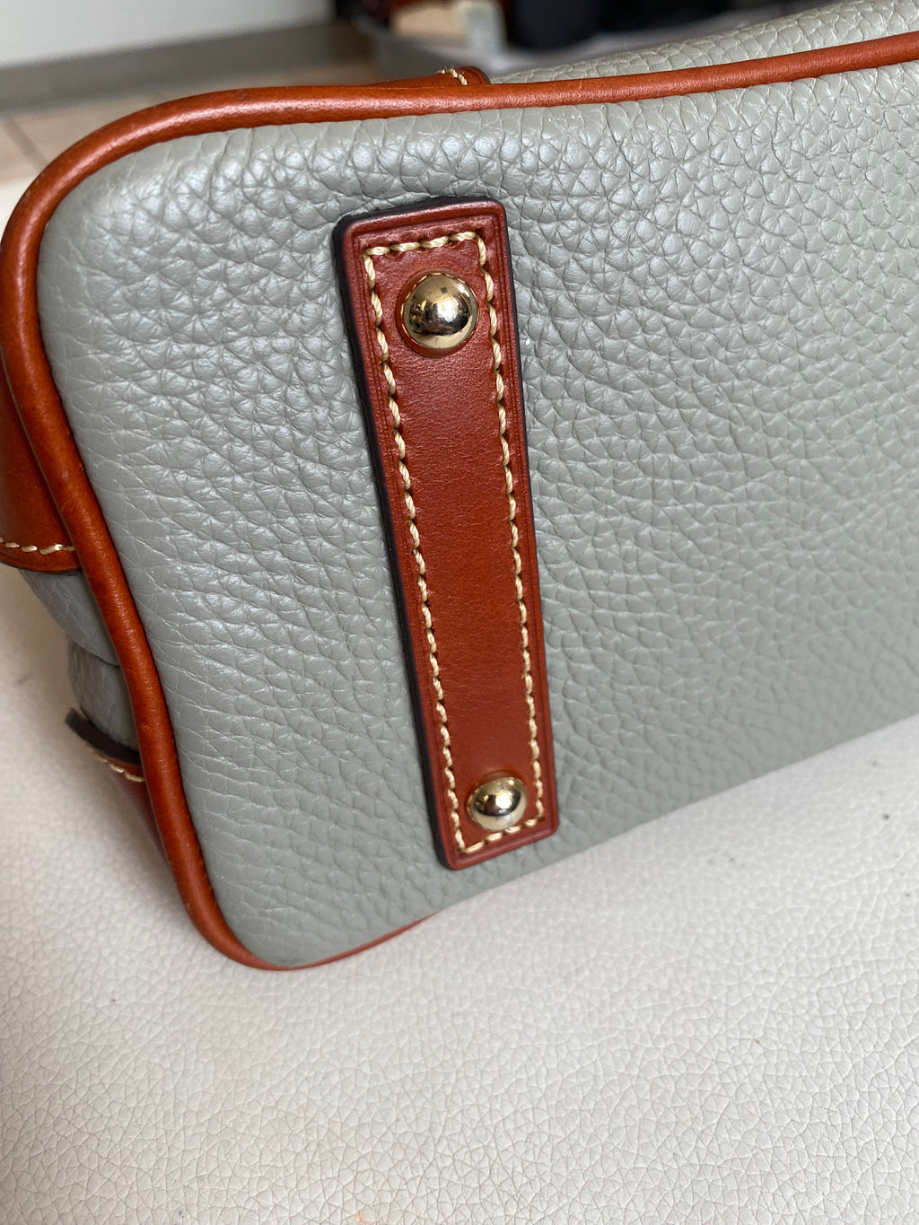 DOONEY & BOURKE Pebble Grain Hobo Elephant Gray/Tan Handbag