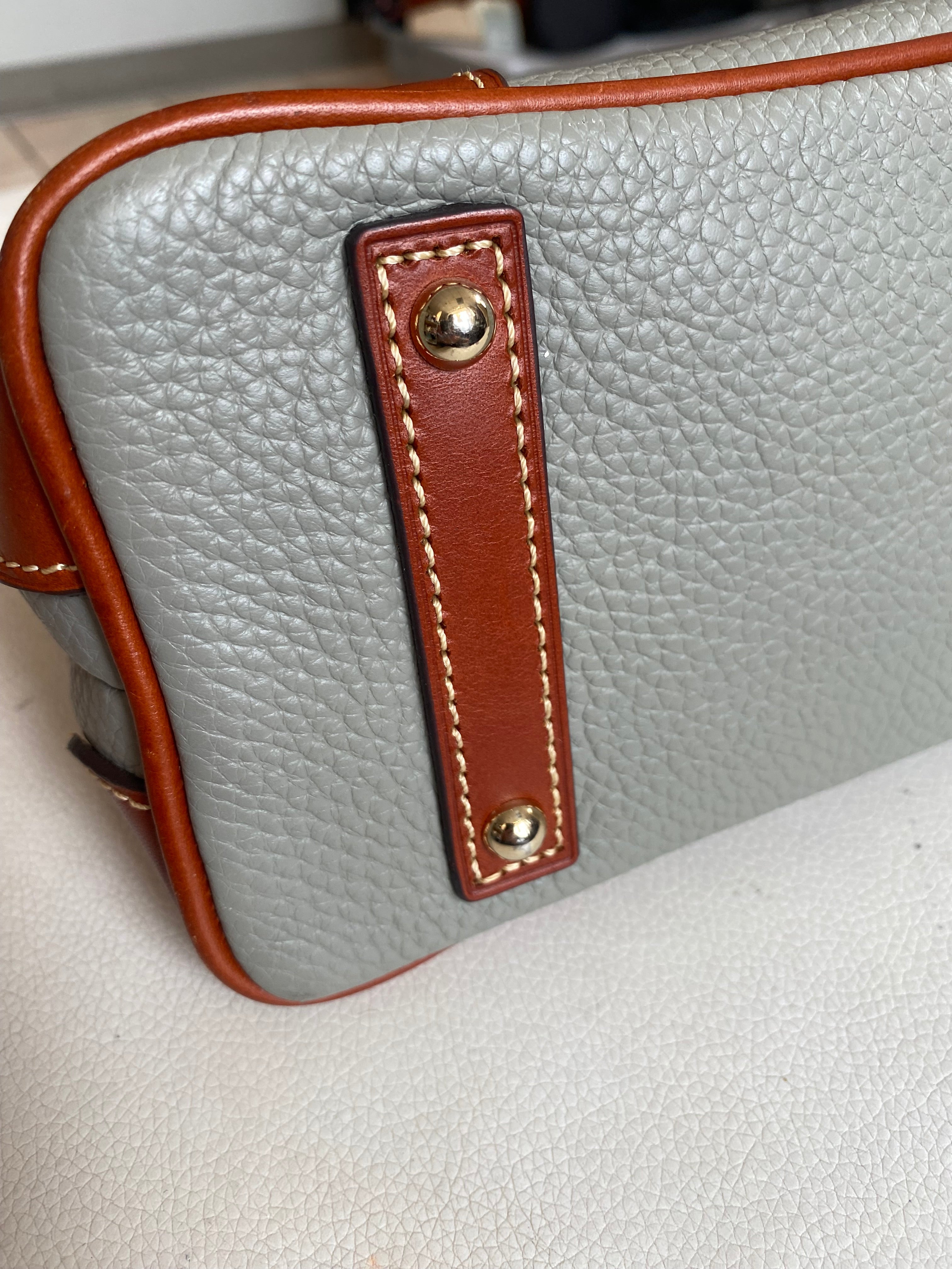 DOONEY & BOURKE Pebble Grain Hobo Elephant Gray/Tan Handbag