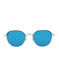 Maui Jim Unisex Round/Oval Silver Silver Blue Fashion Designer Eyewear