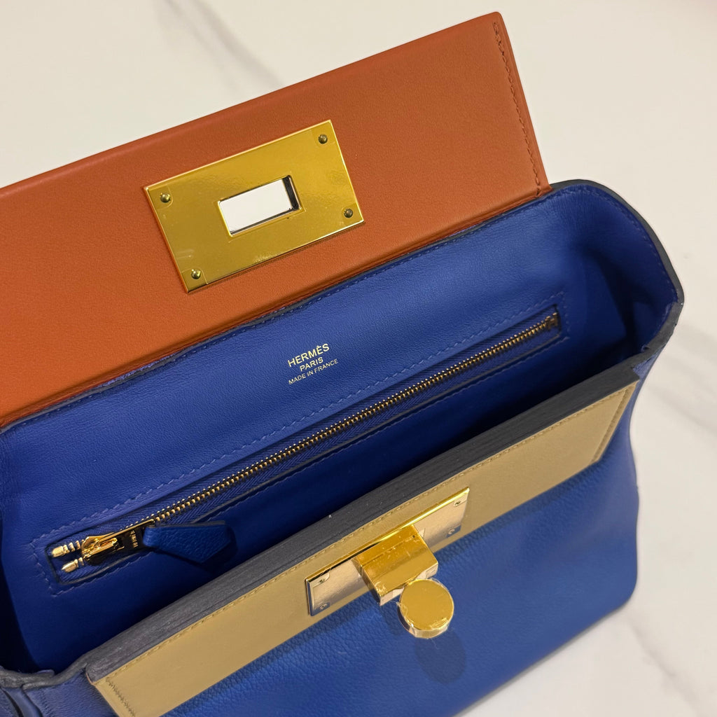 HERMÈS 2424 MINI BAG – BLUE LEATHER COMBINATION STAMP U