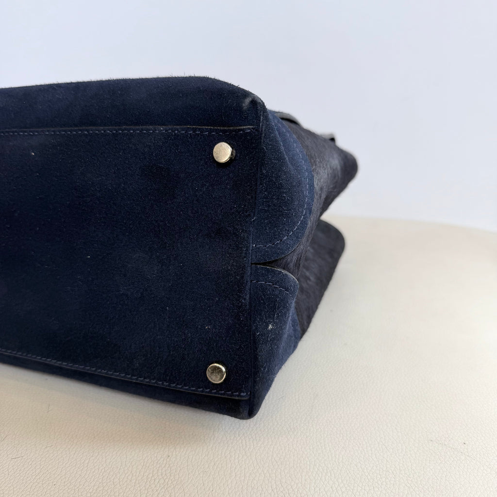 KATE SPADE TAIDEN Calf-Hair Tote Handbag in Midnight Blue NWOT