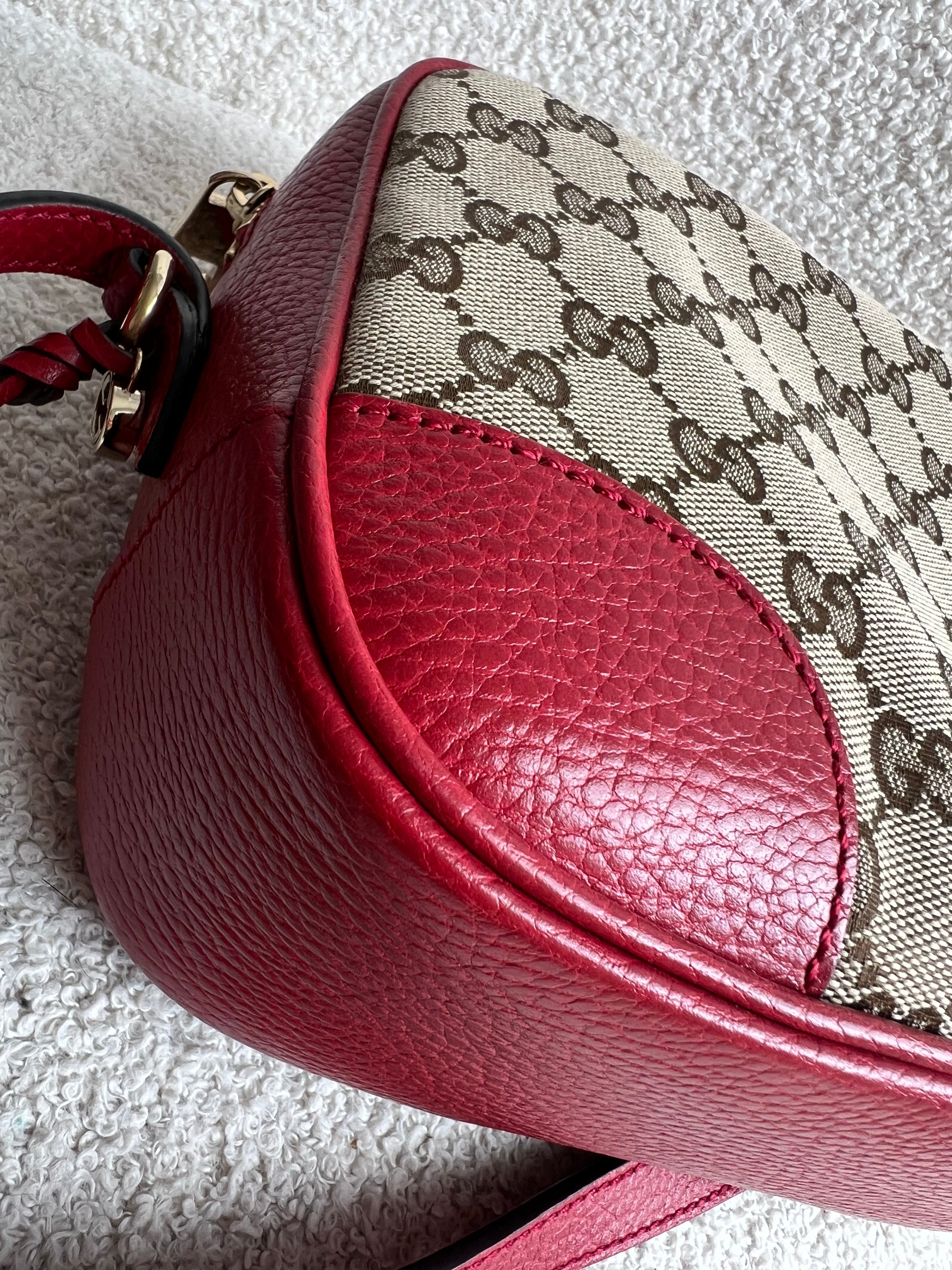 Gucci Bree GG Canvas Red Small Messenger Bag