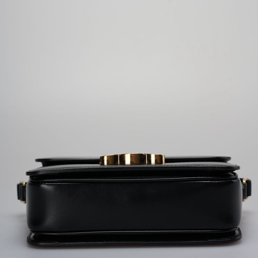 Celine Black Triomphe Crossbody Bag   2021 Small Calfskin
