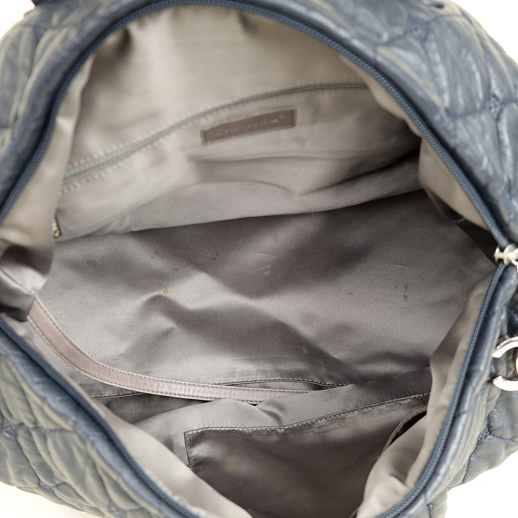 Chanel Indigo Blue CC Quilted Hidden Chain Bowler Bag