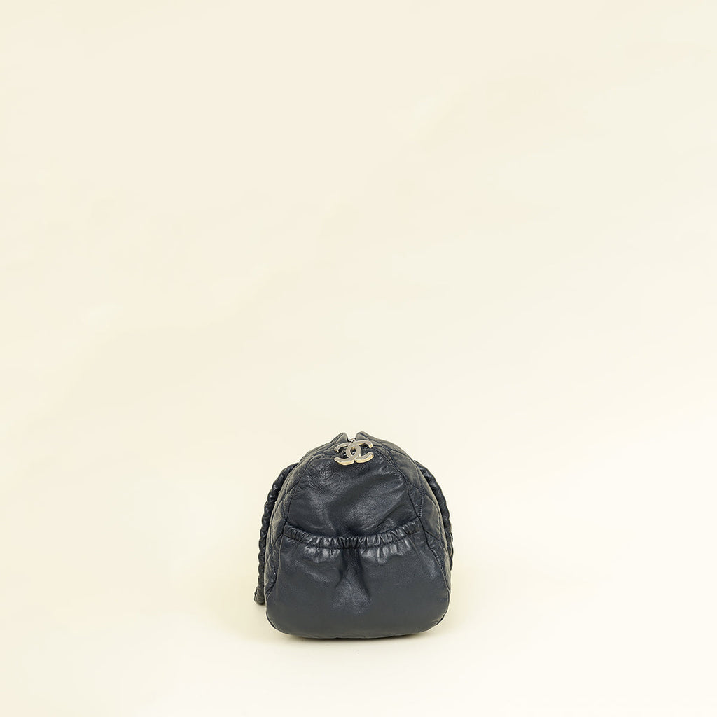 Chanel Indigo Blue CC Quilted Hidden Chain Bowler Bag