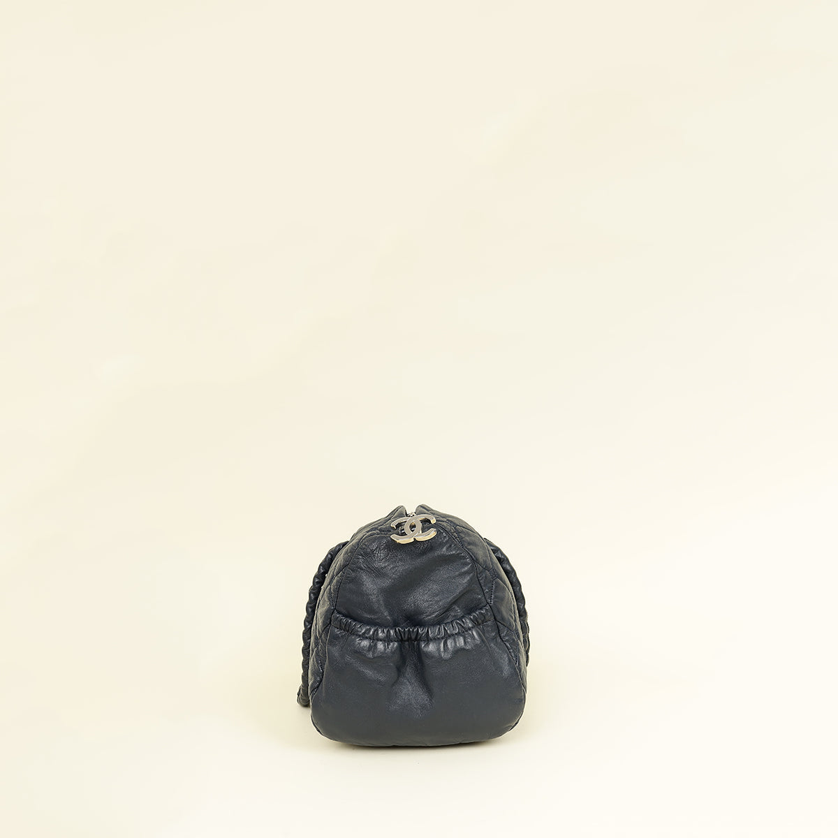 Chanel Indigo Blue CC Quilted Hidden Chain Bowler Bag