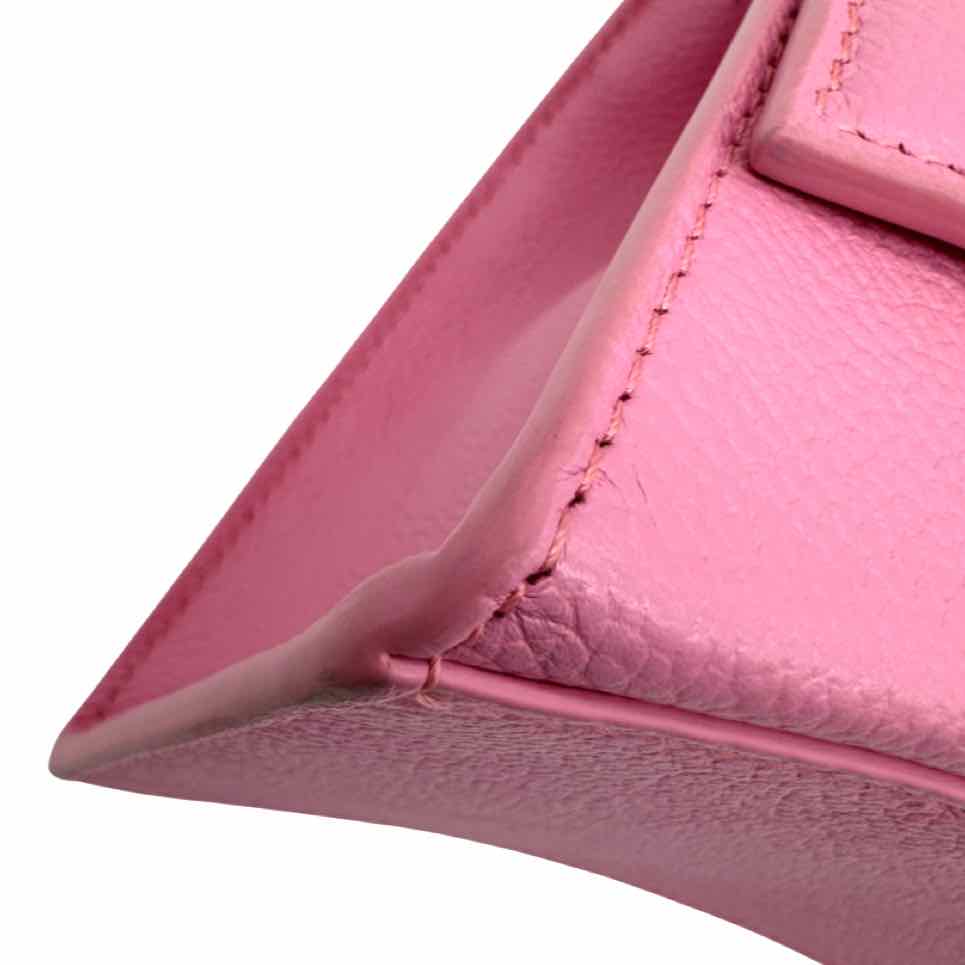 BALENCIAGA Leather Top Handle Hourglass Small Bag Pink