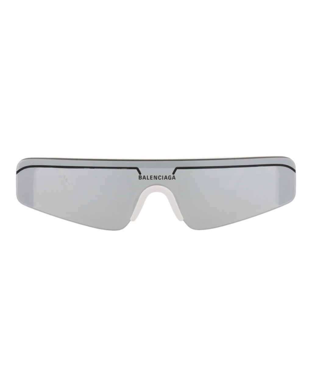 Balenciaga Unisex Shield/Wrap White White Silver Fashion Designer Eyewear