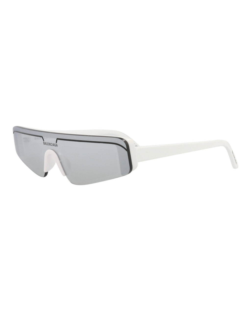 Balenciaga Unisex Shield/Wrap White White Silver Fashion Designer Eyewear