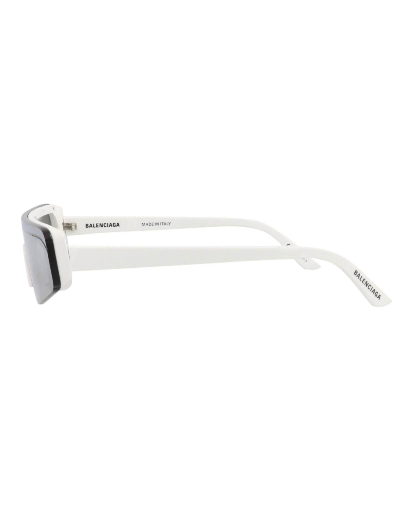 Balenciaga Unisex Shield/Wrap White White Silver Fashion Designer Eyewear