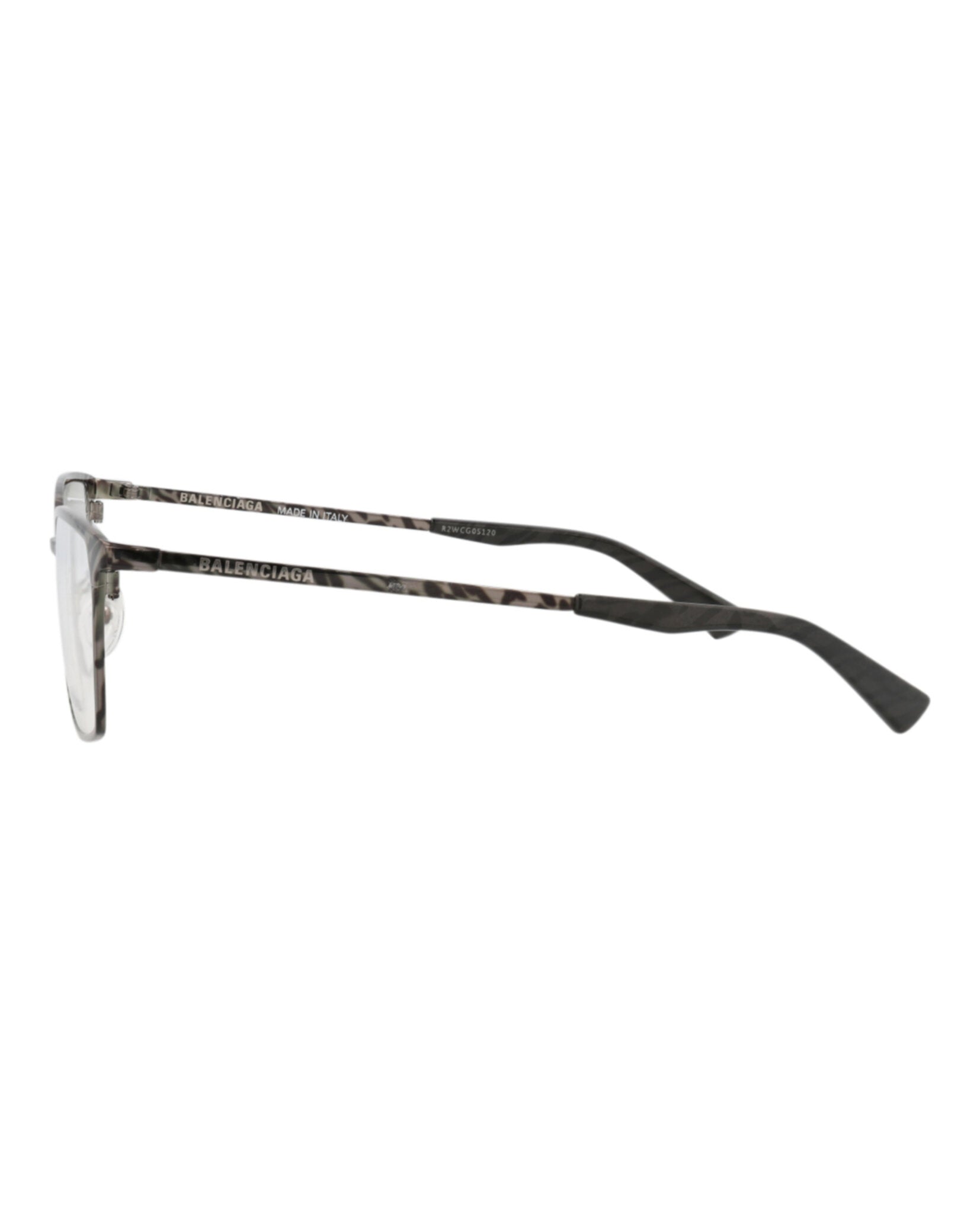 Balenciaga Unisex Square/Rectangle Ruthenium Ruthenium Transparent Fashion Designer Eyewear