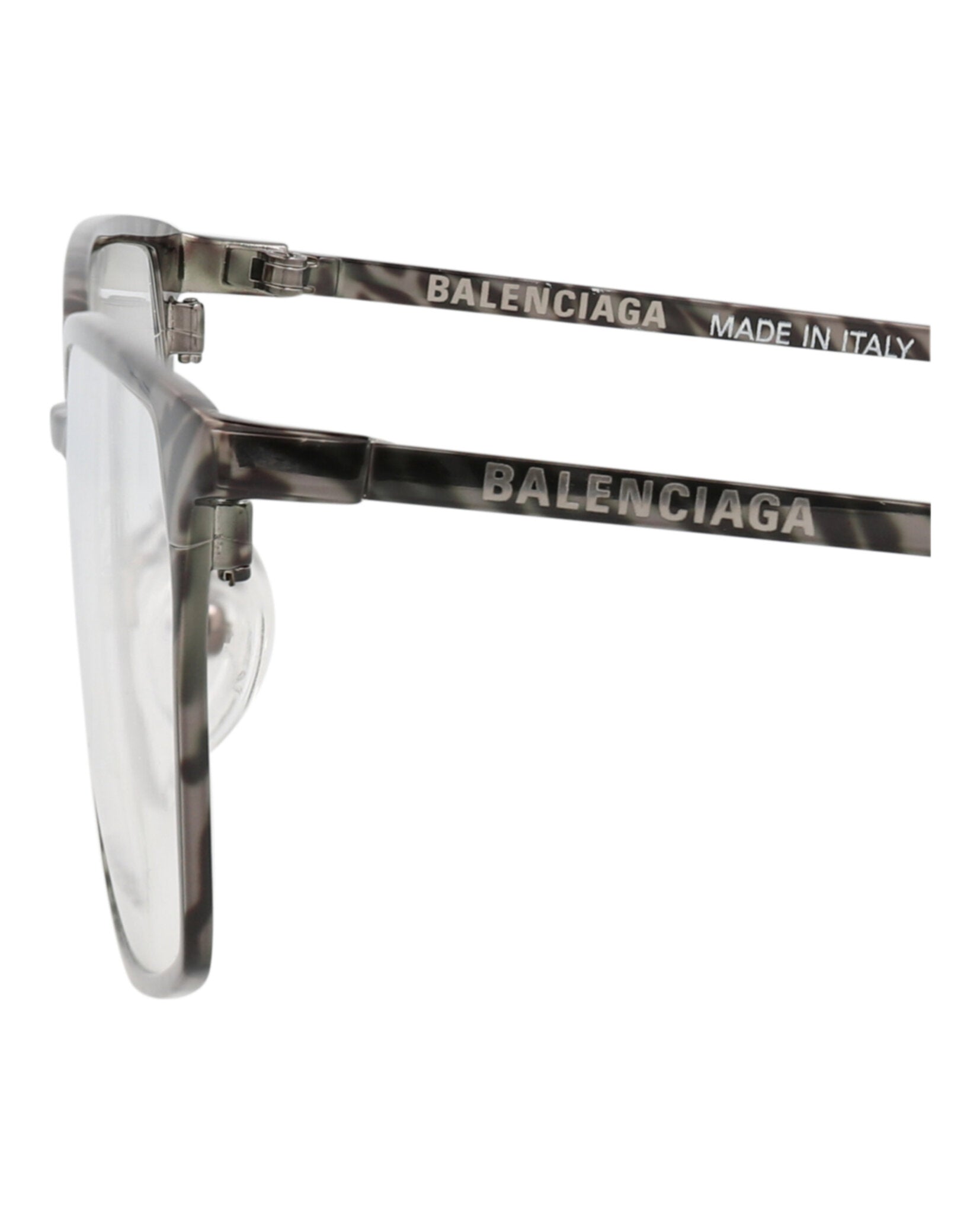 Balenciaga Unisex Square/Rectangle Ruthenium Ruthenium Transparent Fashion Designer Eyewear