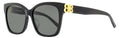 Balenciaga Square Sunglasses BB0102SA 001 Black/Gold 57mm 102 Black Gold