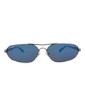 Balenciaga Mens Shield/Wrap Ruthenium Ruthenium Blue Fashion Designer Eyewear