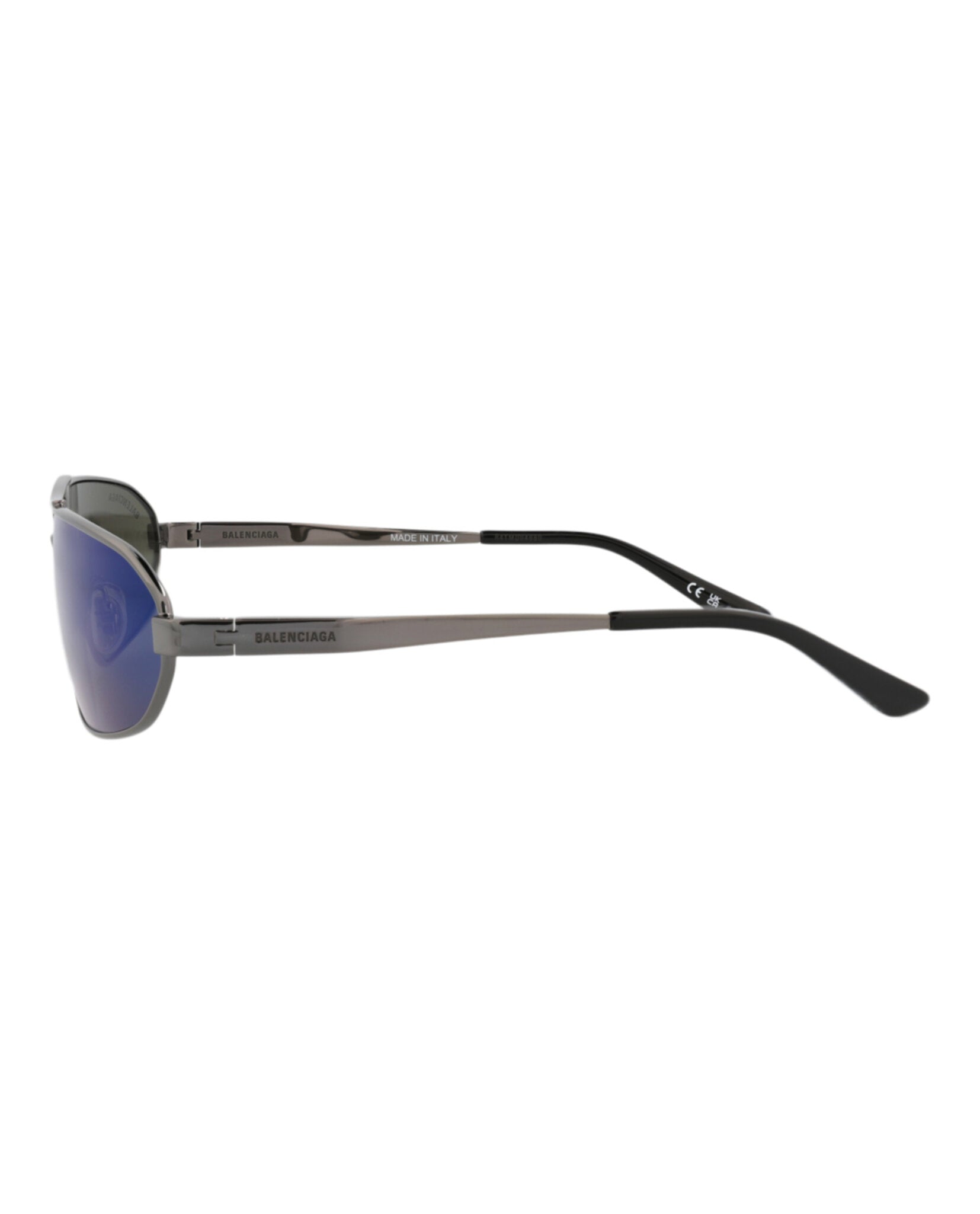 Balenciaga Mens Shield/Wrap Ruthenium Ruthenium Blue Fashion Designer Eyewear